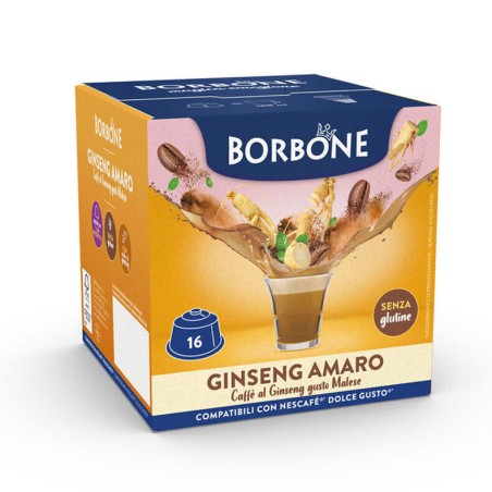 16 Capsule Borbone  GINSENG AMARO Compatibile con Nescafè  "DOLCE GUSTO"